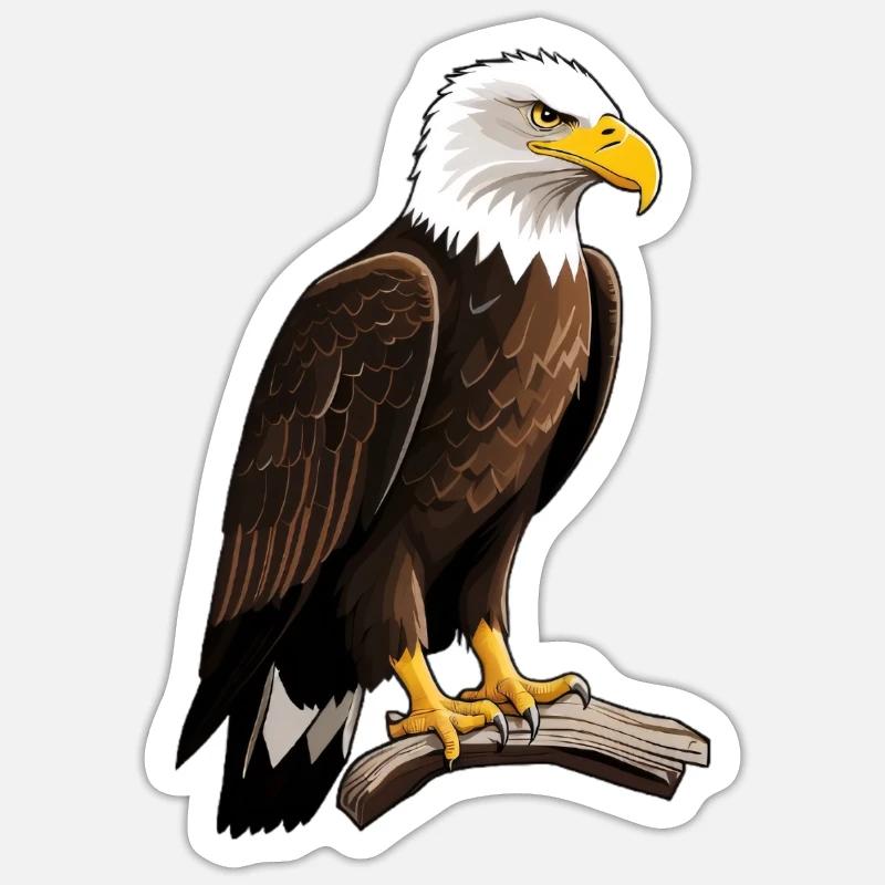 Imperial eagle on branch - Sticker size S (10 x 10 cm) - white matte
