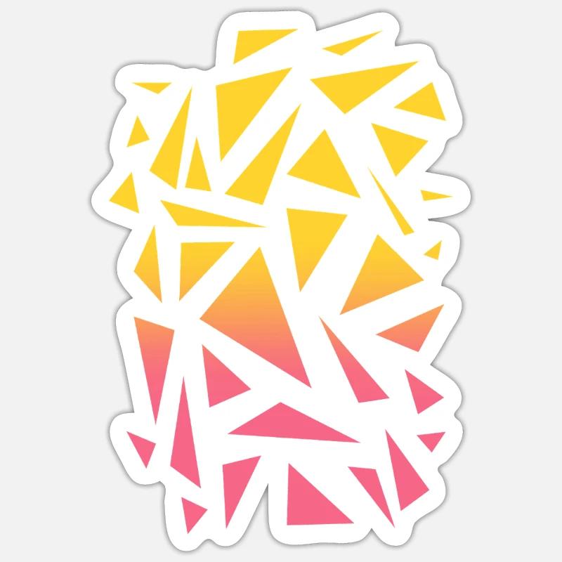 Triangle Pattern - Yellow Red Sticker size S (10 x 10 cm)