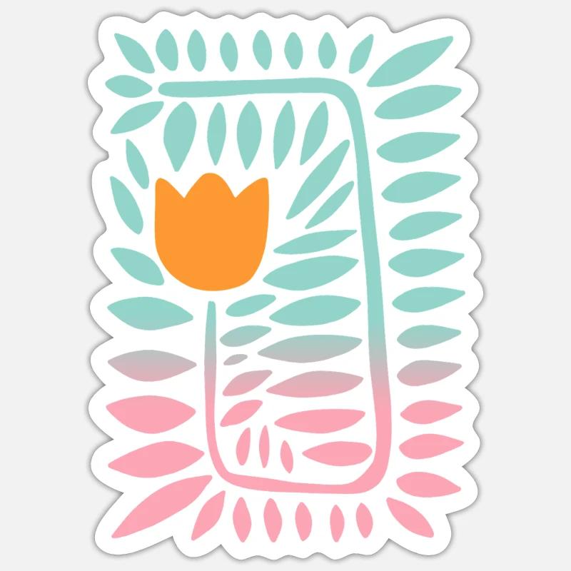 Gradient tulip - türkis Sticker Größe S (10 x 10 cm)