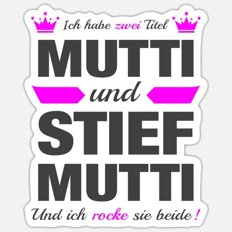 Stiefmutter Stiefmama Muttertag Mama Geschenk - Sticker Größe S (10 x 10 cm) - Mattweiß