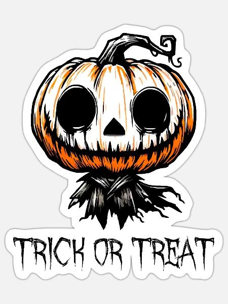 Der dunkle Kürbis - Sticker Größe S (10 x 10 cm) - Mattweiß