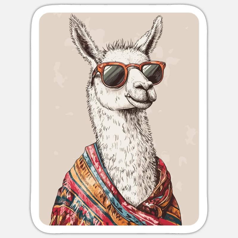 lama - Sticker size S (10 x 10 cm) - white matte