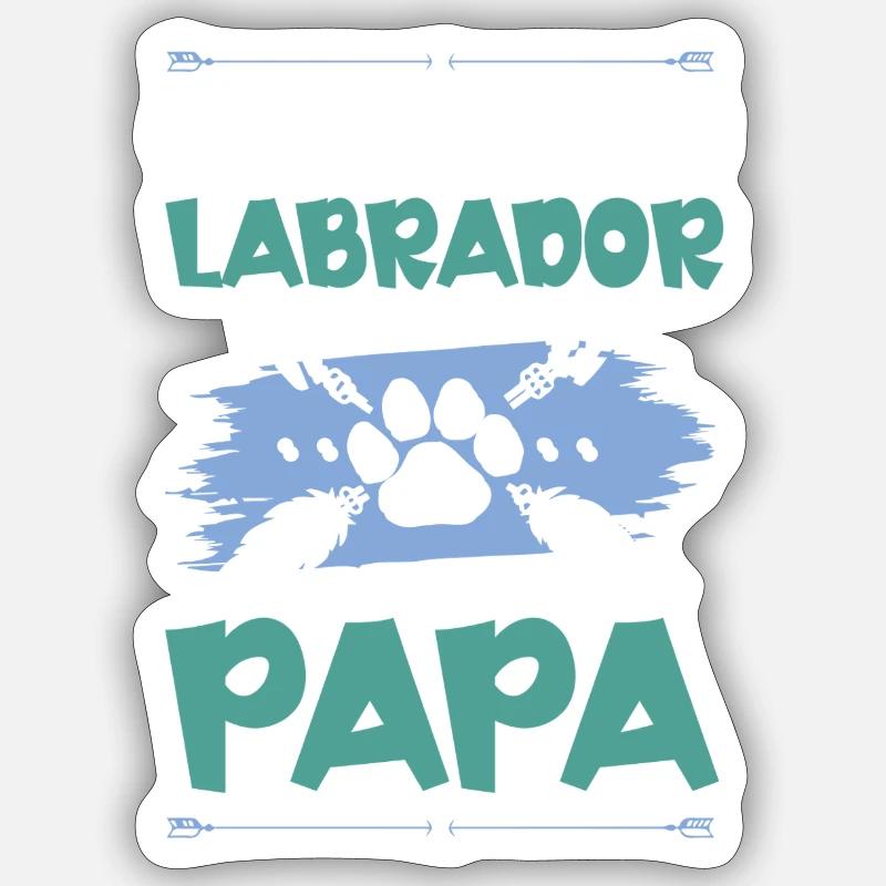 Labrador dog dad - Sticker size S (10 x 10 cm) - white matte
