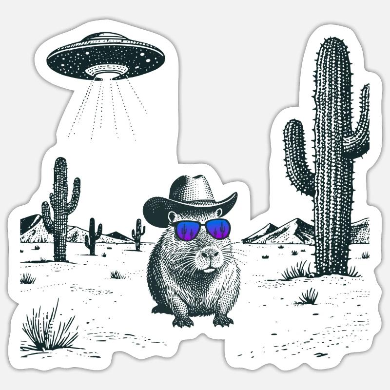 Desert Capybara - Sticker size S (10 x 10 cm) - white matte