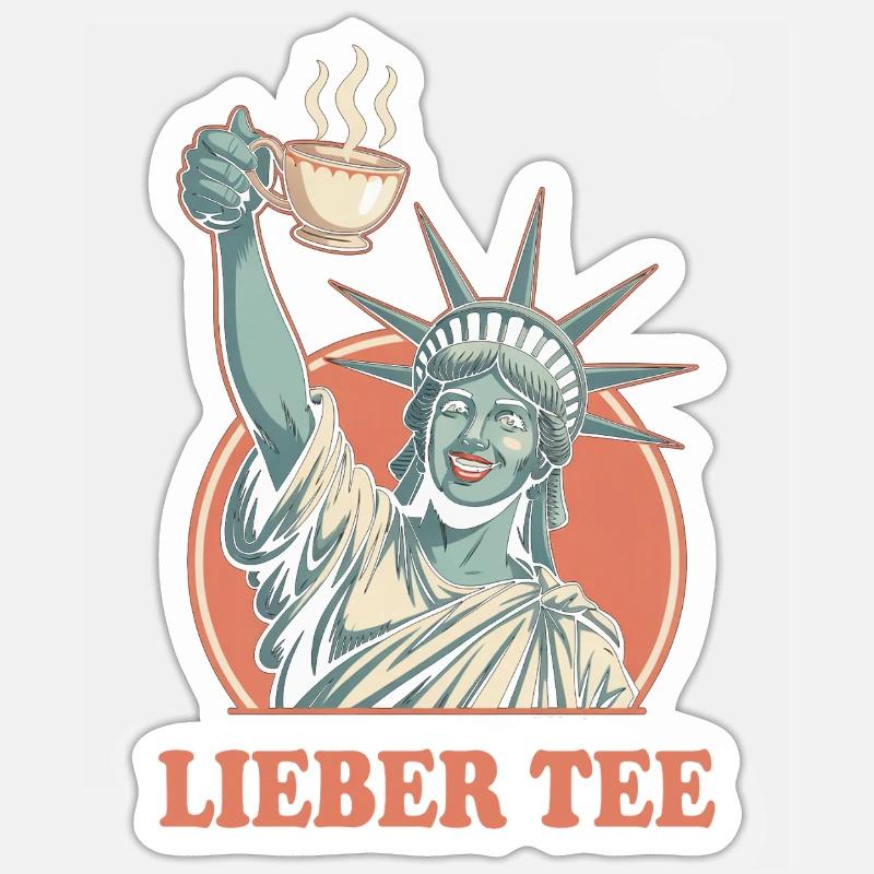 Lieber Tee Statue Sticker Größe S (10 x 10 cm)
