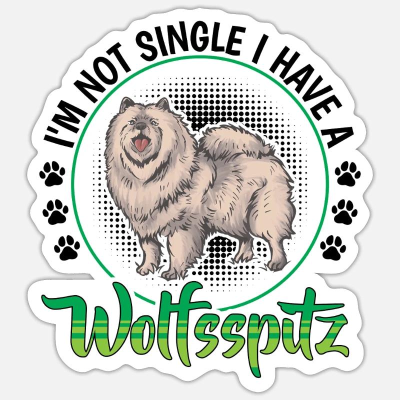 Wolfspitz not single German Wolfspitz - Sticker size S (10 x 10 cm) - white matte