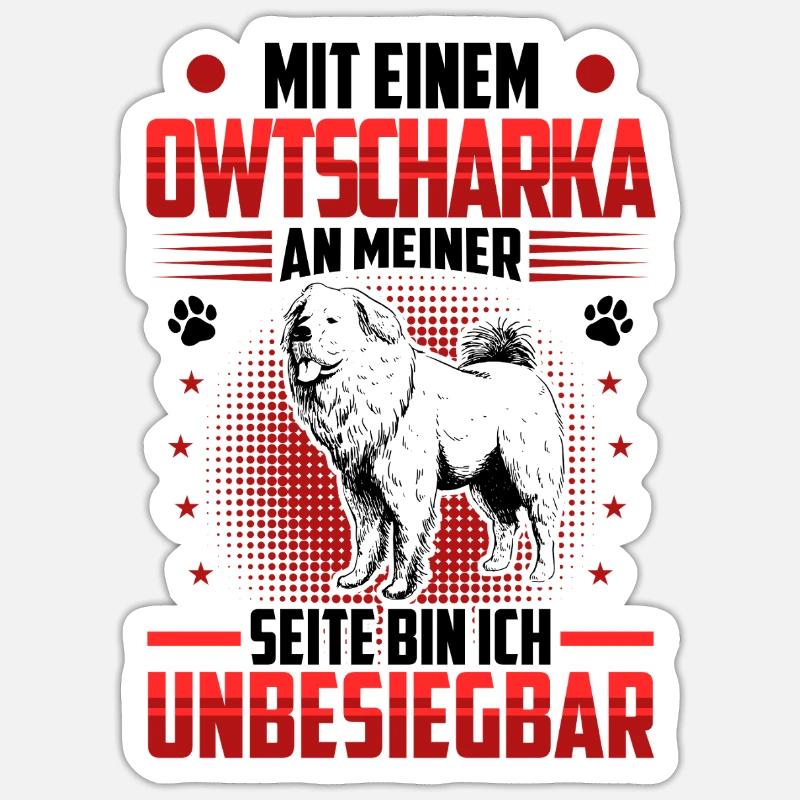 L’imbattable Ovcharka du Caucase - Sticker taille S (10 x 10 cm) - blanc mat