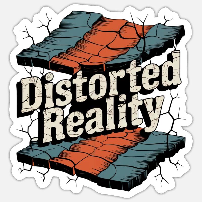 Retro Grunge – Distorted Reality Sticker size S (10 x 10 cm)
