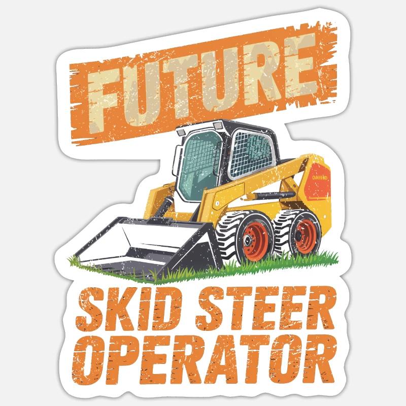 Opérateur de chargeuse compacte Chargeuse compacte Sticker taille S (10 x 10 cm)