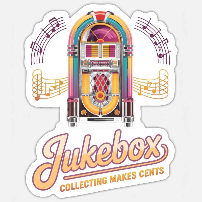 Collectionneurs de juke-box La collection de juke-box rapporte des centimes Sticker taille S (10 x 10 cm)