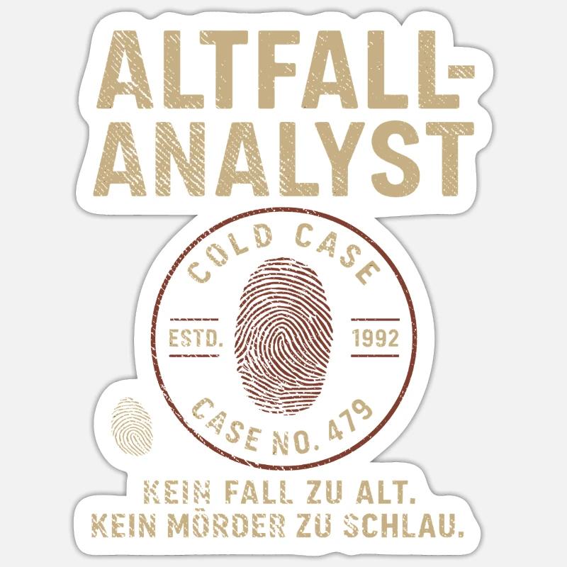 Altfall-Analyst – Cold Case Shirt - Sticker Größe S (10 x 10 cm) - Mattweiß