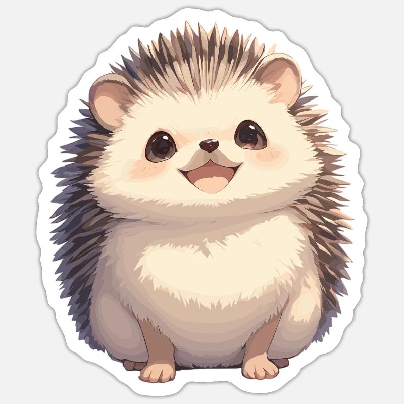 Hedgehog - Sticker size S (10 x 10 cm) - white matte
