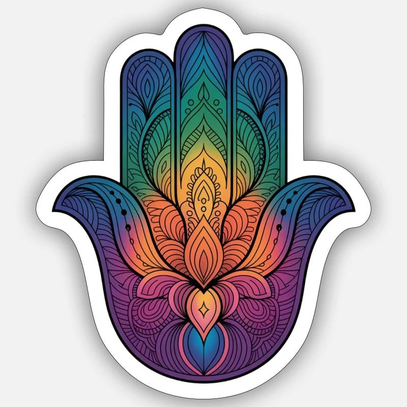 Hamsa - Sticker taille S (10 x 10 cm) - blanc mat