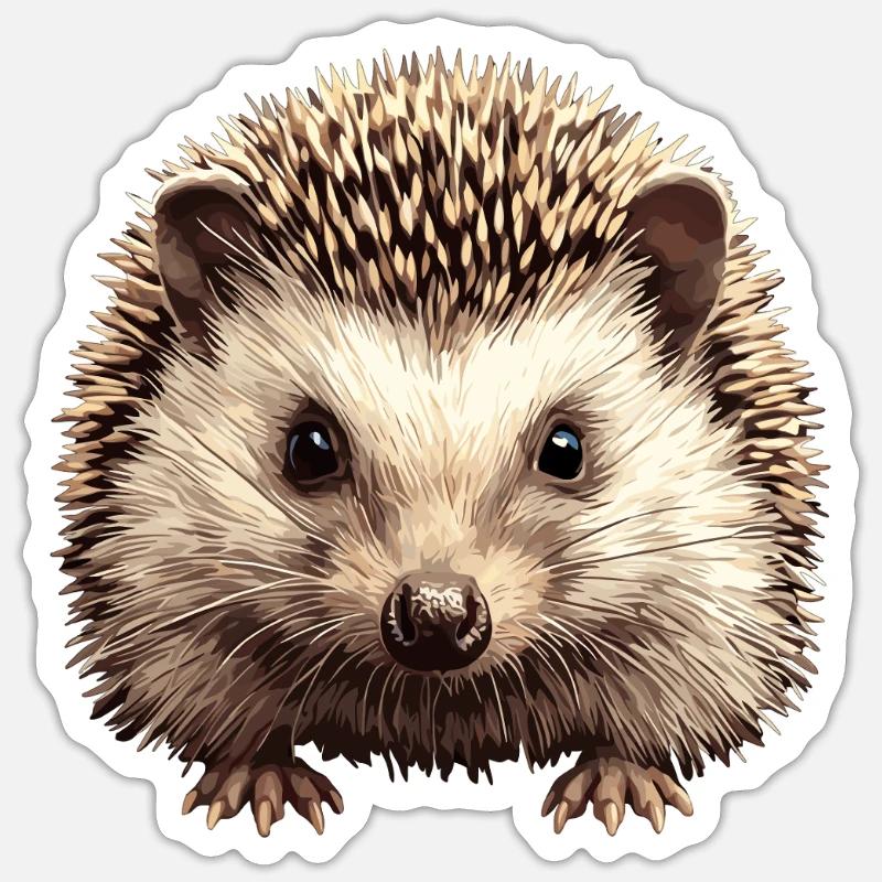 Igel - Sticker Größe S (10 x 10 cm) - Mattweiß