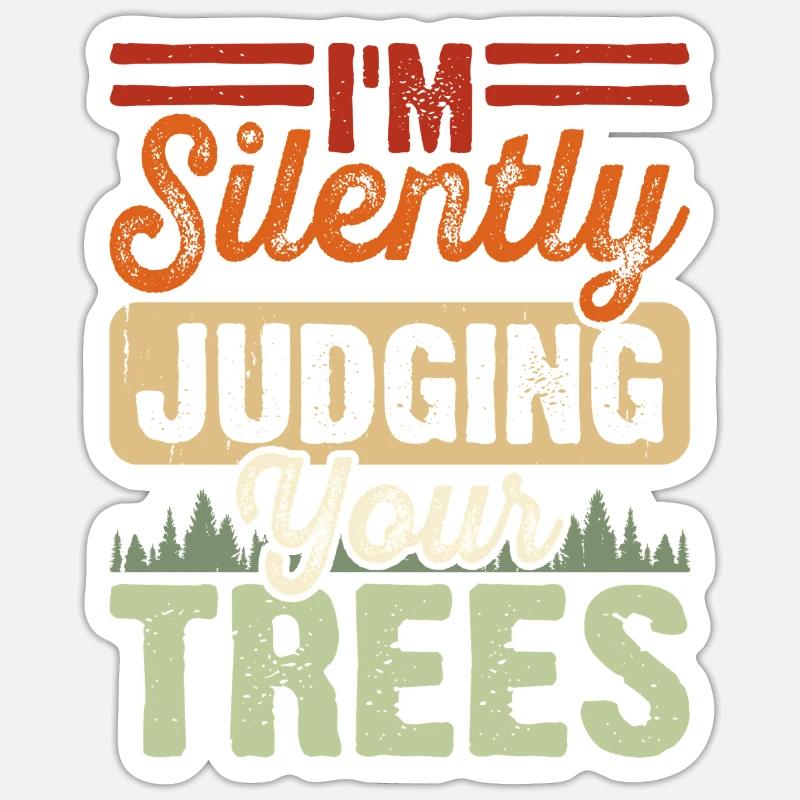 Baumpfleger Holzarbeiter Waldarbeiter Geschenk - Sticker Größe S (10 x 10 cm) - Mattweiß