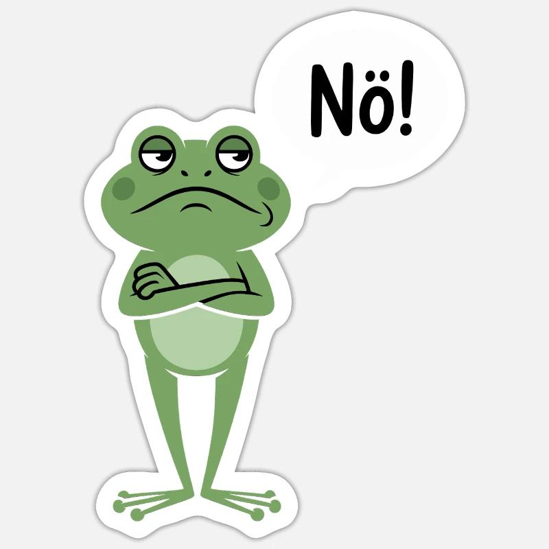 Skeptical frog with nope saying - Sticker size S (10 x 10 cm) - white matte