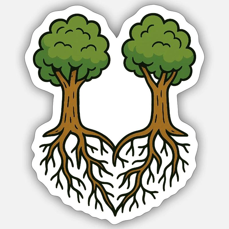 Enracinés ensemble - Sticker taille S (10 x 10 cm) - blanc mat