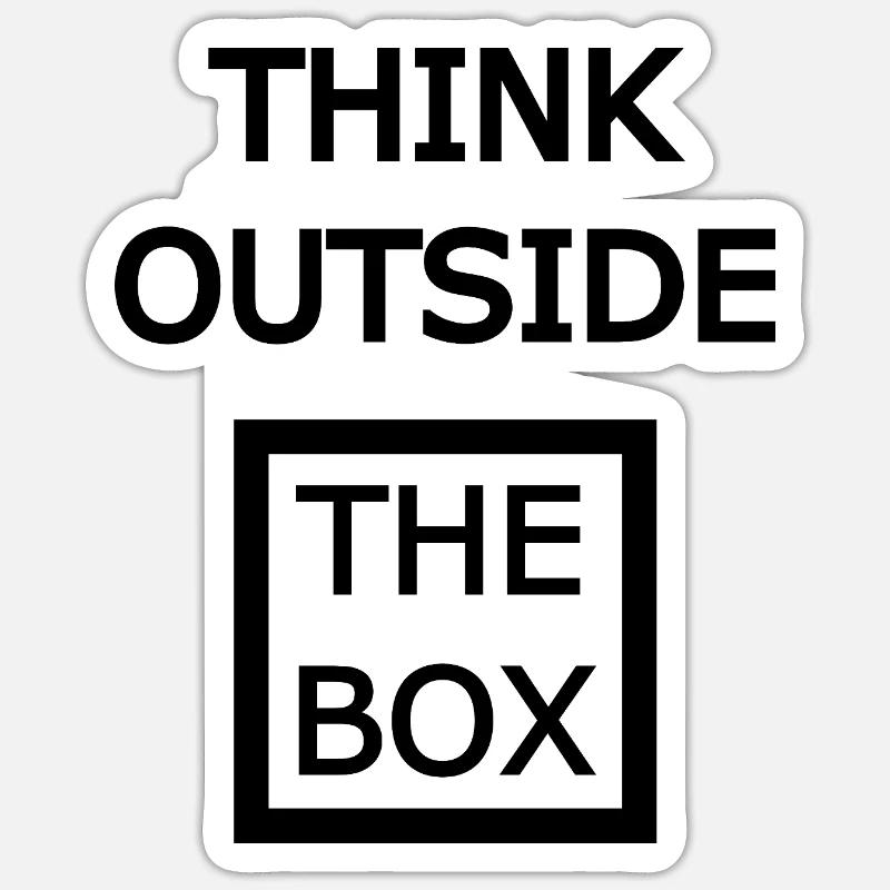 THINK OUTSIDE THE BOX - Sticker size S (10 x 10 cm) - white matte