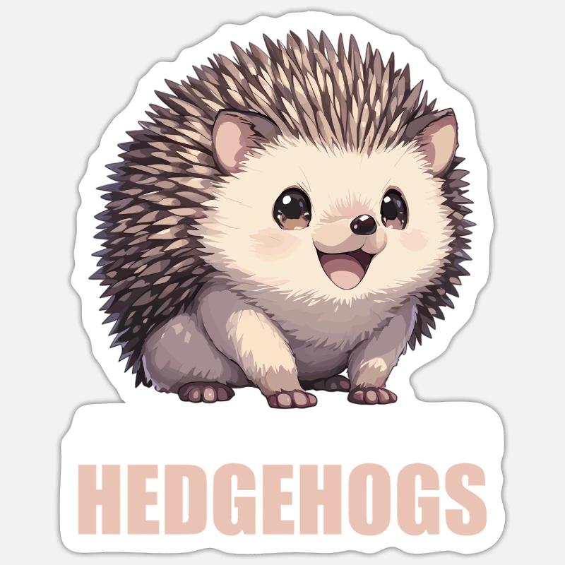 Igel - Sticker Größe S (10 x 10 cm) - Mattweiß