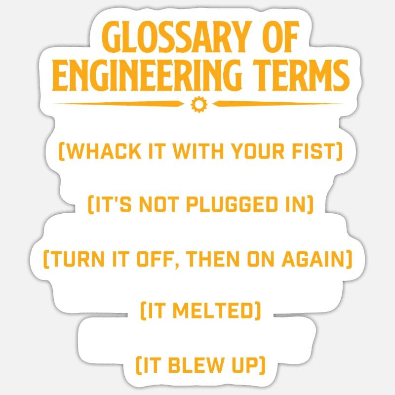 Glossar der technischen Begriffe Lustige Mechanik Sticker Größe S (10 x 10 cm)