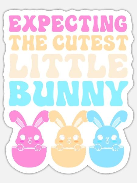 Gender Reveal Ostern Werdende Mutter - Sticker Größe S (10 x 10 cm) - Mattweiß