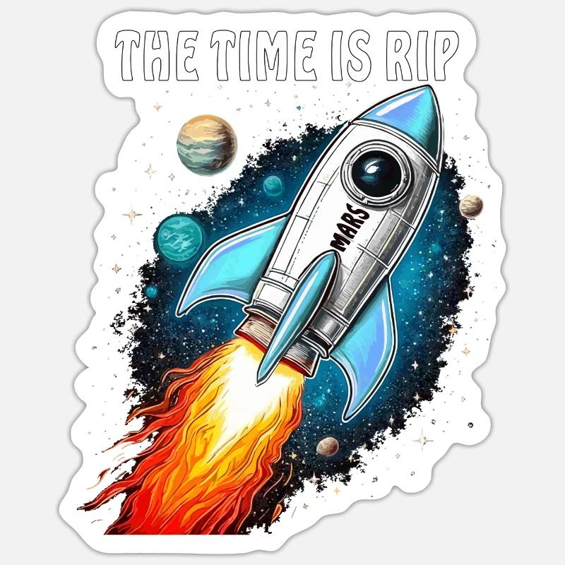 FUSÉE MARS LE TEMPS EST DÉCHIRÉ Sticker taille S (10 x 10 cm)