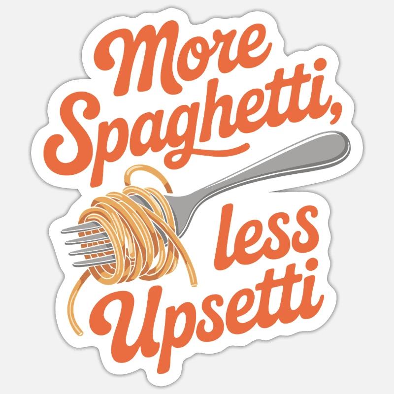 Plus de spaghettis moins d’upsetti - Sticker taille S (10 x 10 cm) - blanc mat