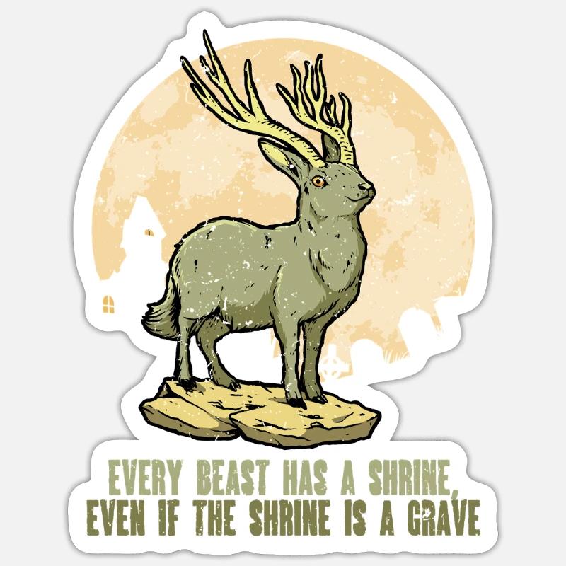 Jackalope Mythological Creatures Sticker size S (10 x 10 cm)