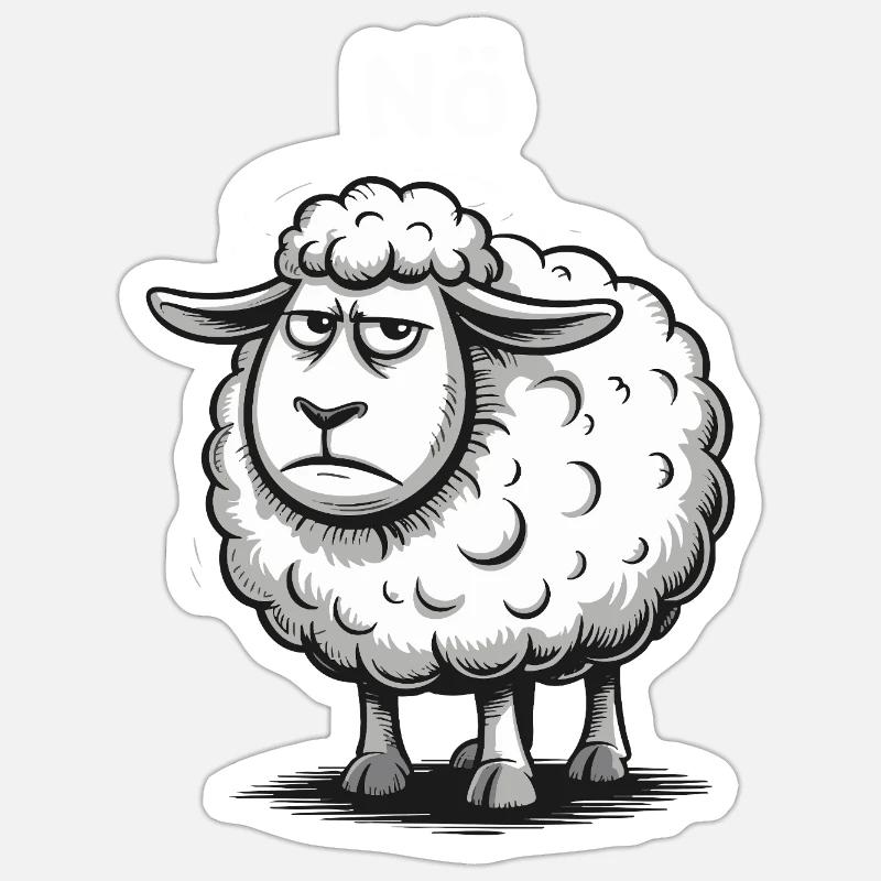 Basse-Autriche – Grumpy Sheep Humour Design - Sticker taille S (10 x 10 cm) - blanc mat