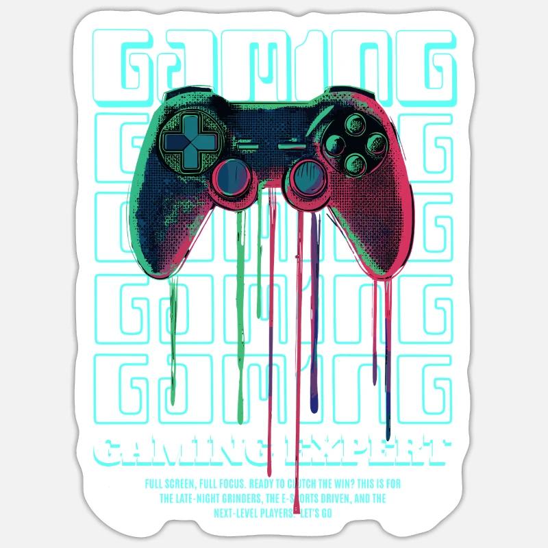 Gaming Expert Controller - Sticker size S (10 x 10 cm) - white matte