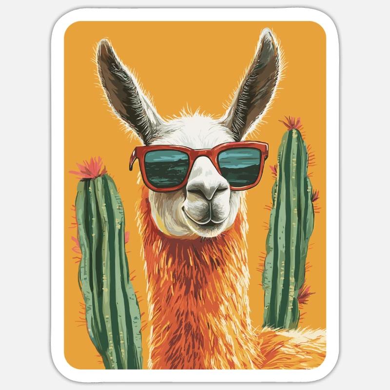 lama - Sticker size S (10 x 10 cm) - white matte