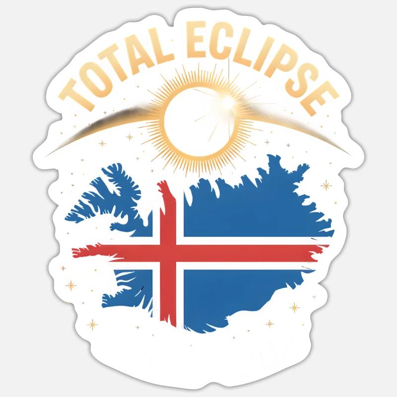 Total Solar Eclipse Iceland 2026 - Sticker size S (10 x 10 cm) - white matte