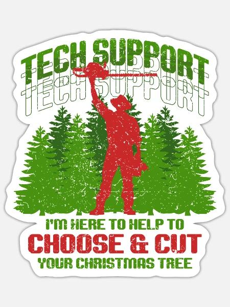 Weihnachtsbaum Züchter Help To Choose & Cut - Sticker Größe S (10 x 10 cm) - Mattweiß