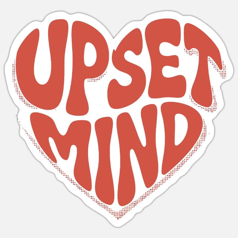 Upset Mind – Retro Herz Design - Sticker taille S (10 x 10 cm) - blanc mat
