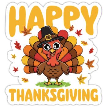 Happy Thanksgiving Autumn Harvest Blend - Sticker size S (10 x 10 cm) - white matte - Front