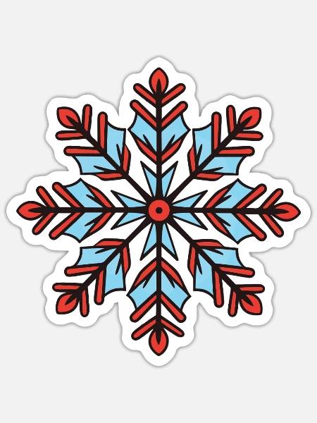 Frost Symbol Schnee Stern Winter - Sticker Größe S (10 x 10 cm) - Mattweiß