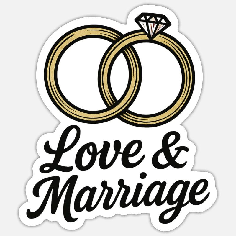 Liebe & Ehe Trauringe - Liebe & Ehe Sticker Größe S (10 x 10 cm)
