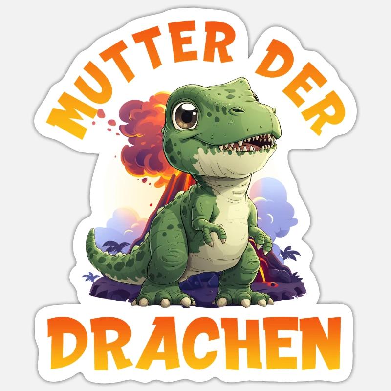 Futures mamans MÈRE DES DRAGONS Drôle - Sticker taille S (10 x 10 cm) - blanc mat