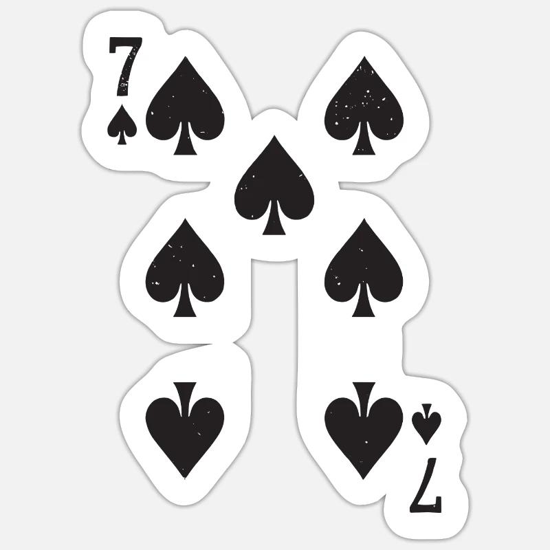 Sieben Spades Hearts Muster Pik - Sticker Größe S (10 x 10 cm) - Mattweiß
