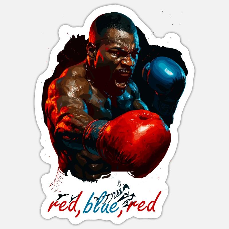 boxe - Sticker taille S (10 x 10 cm) - blanc mat