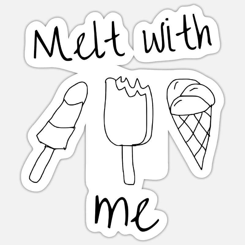 Melt with me | Eiscreme - Sticker size S (10 x 10 cm) - white matte
