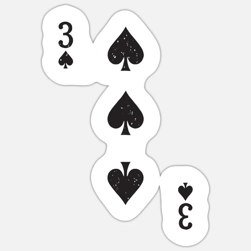 Three spades - Sticker size S (10 x 10 cm) - white matte