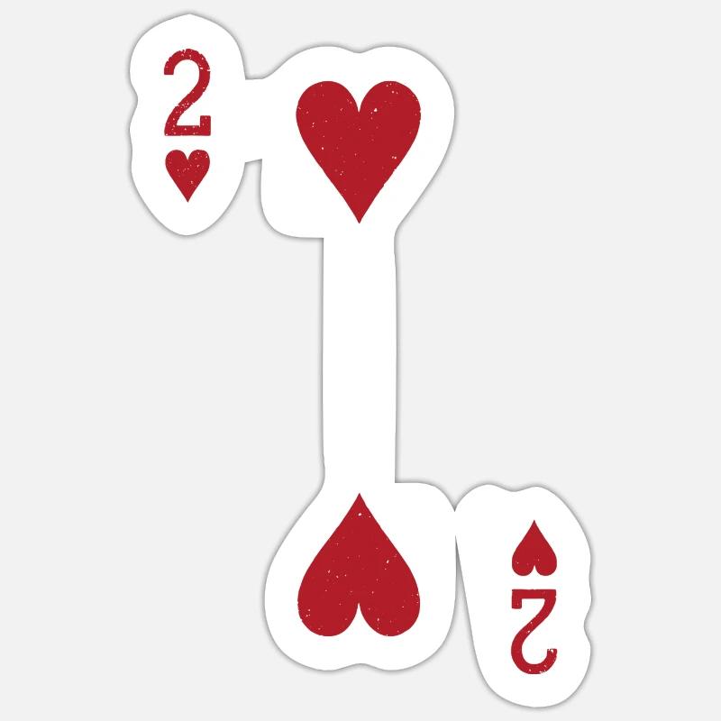 Two Hearts Double Head Card Rome - Sticker size S (10 x 10 cm) - white matte