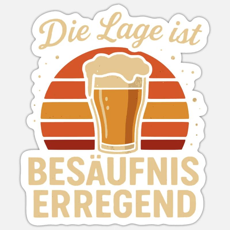 The situation is drunkenness - Sticker size S (10 x 10 cm) - white matte