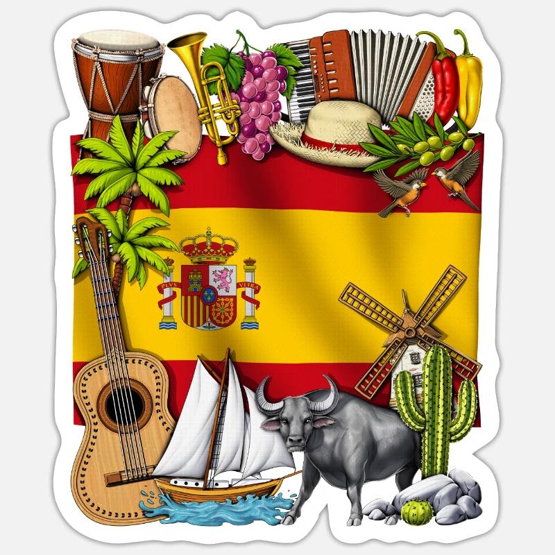 Spanien - Sticker Größe S (10 x 10 cm) - Mattweiß