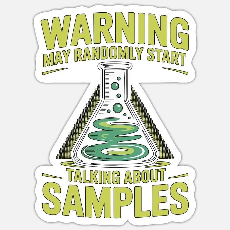 Lab Technician Warning May Randomly Medical Lab Sticker Größe S (10 x 10 cm)