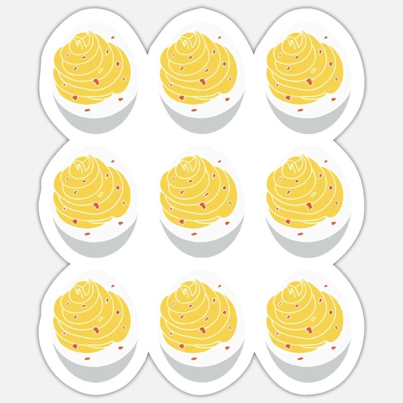 Gefüllte Eier - Sticker Größe S (10 x 10 cm) - Mattweiß