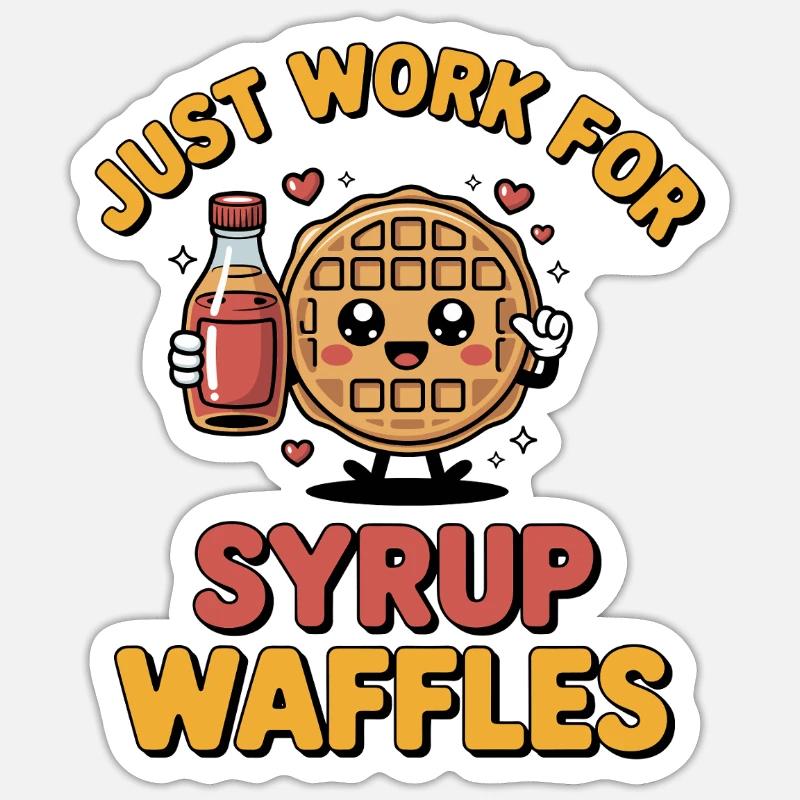 Belgian Waffles Gift Idea Design Sticker size S (10 x 10 cm)