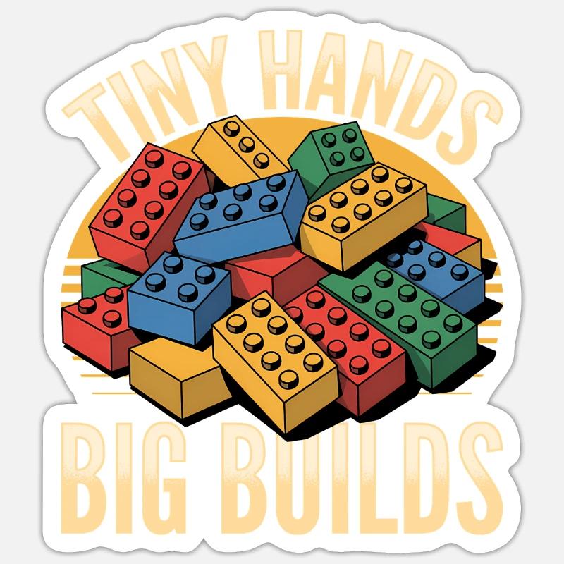 Building Blocks Kids Brick Builder - Sticker Größe S (10 x 10 cm) - Mattweiß