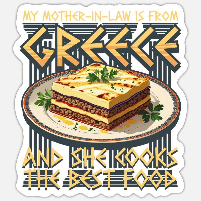 Belle-mère grecque Grèce - Sticker taille S (10 x 10 cm) - blanc mat